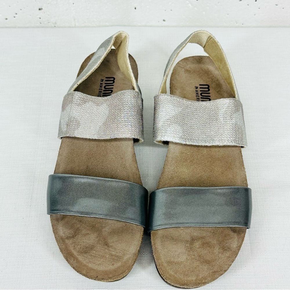 Munro Pisces Size 7 SS Metallic Camo Slingback Sandals